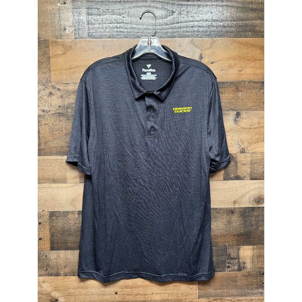 Oregon Ducks Fanatics Striated Polo Shirt Men's Large Charcoal